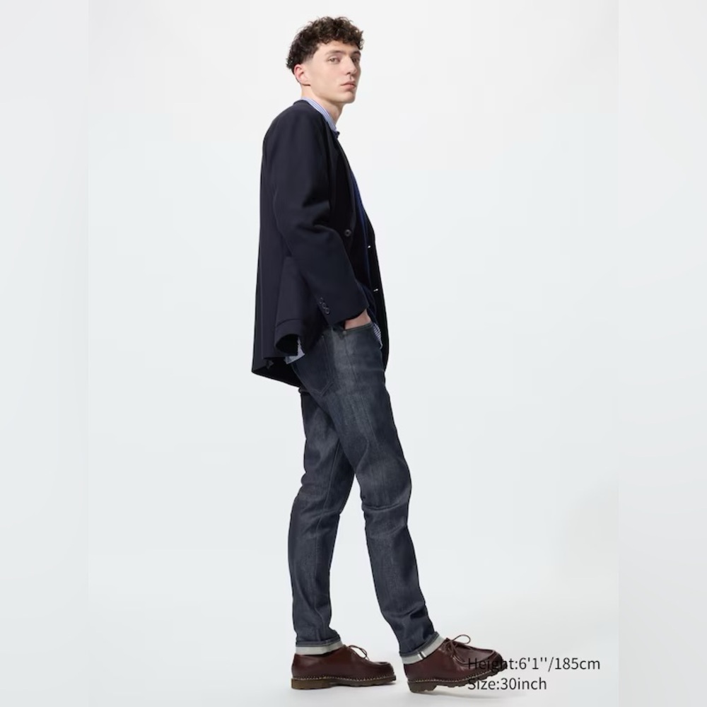 Uniqlo Men's Dark Blue Slim Selvedge Jeans